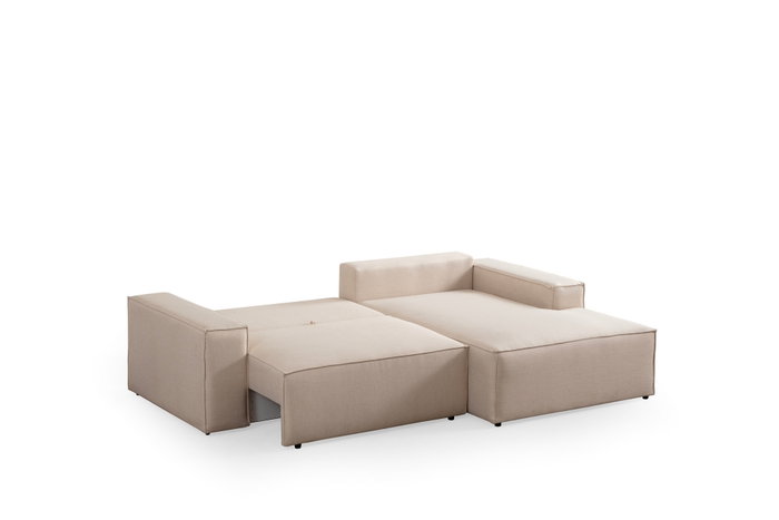 Atelier Del Sofa Sofá-Cama Esquinero Ecru 260cm Ancho x 170cm Profundidad, convertible en cama 206cm x 145cm